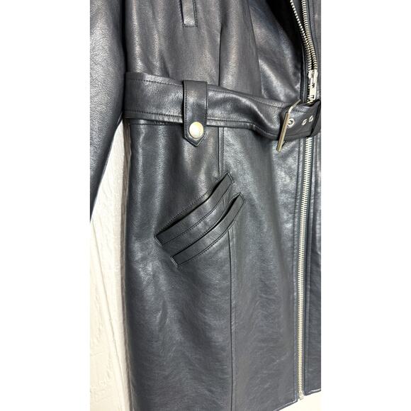 NBD REVOLVE 'Allegra' Black Faux Leather Long Sleeve Mini Dress US LARGE - Picture 10 of 10